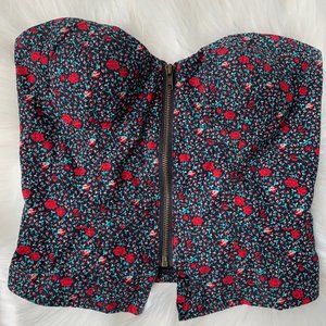 Silence + Noise Floral Corset Top